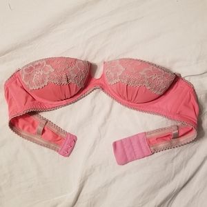 Hot Pink Strapless Push Up Bra